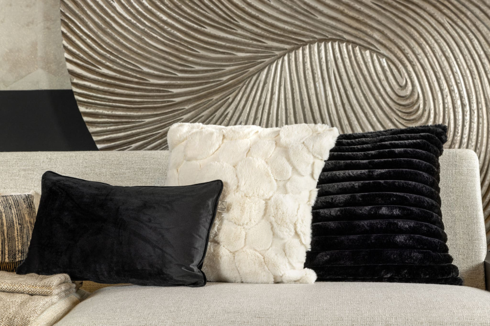 Dutch Decor Kissenhülle 'Pom' 45 x 45 cm Cannoli Cream - Beige
